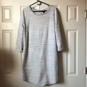 White and Blue Ribbed Dress